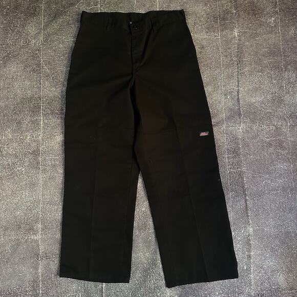 Men's Dickies Black Straight Leg Double Knee Twill Black Work Pants Sz 33 X 30 - Picture 1 of 4